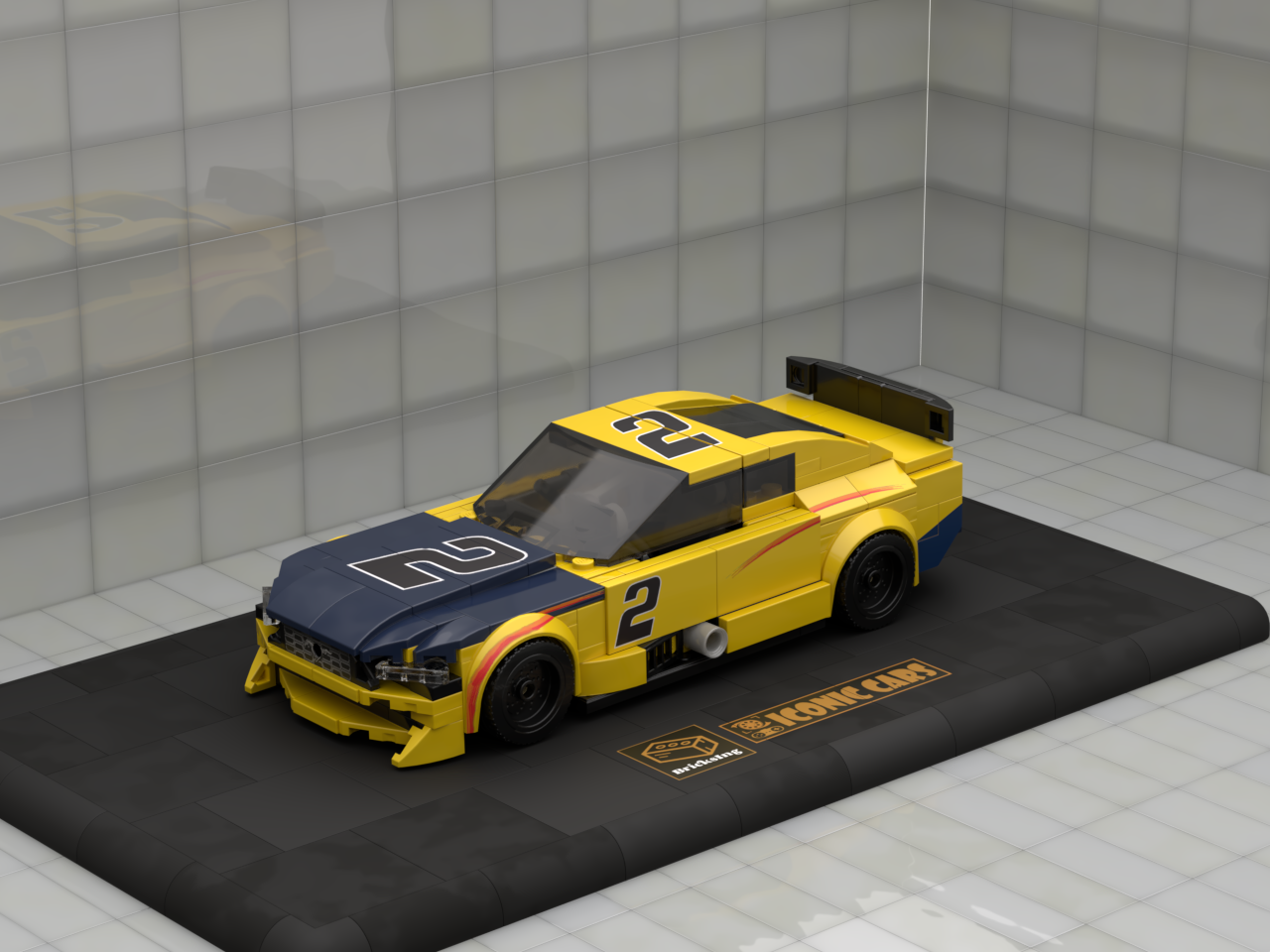 Inspired by Ford Mustang NASCAR - yellow 02