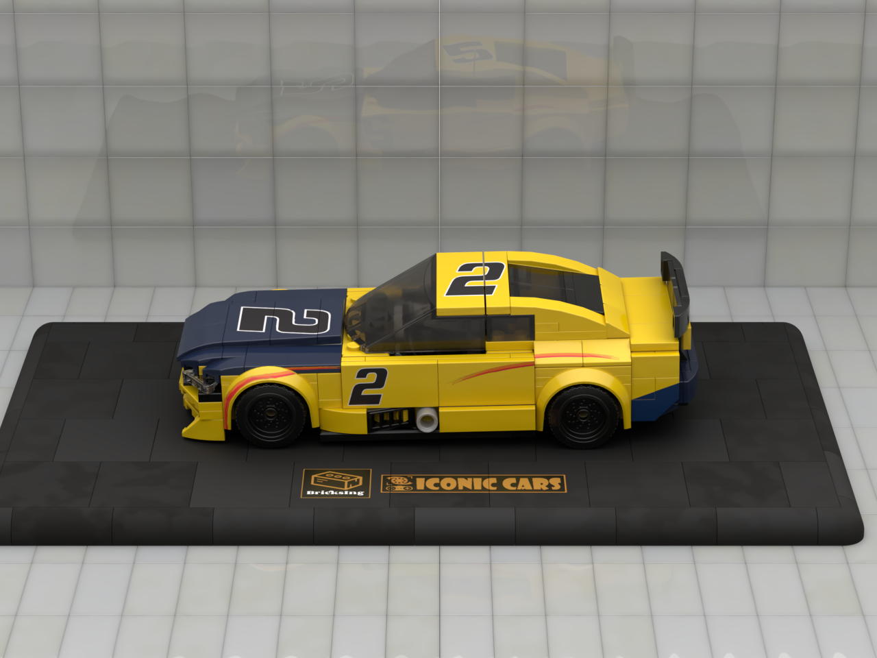 Inspired by Ford Mustang NASCAR - yellow 02