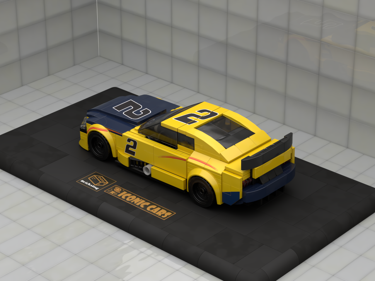 Inspired by Ford Mustang NASCAR - yellow 02