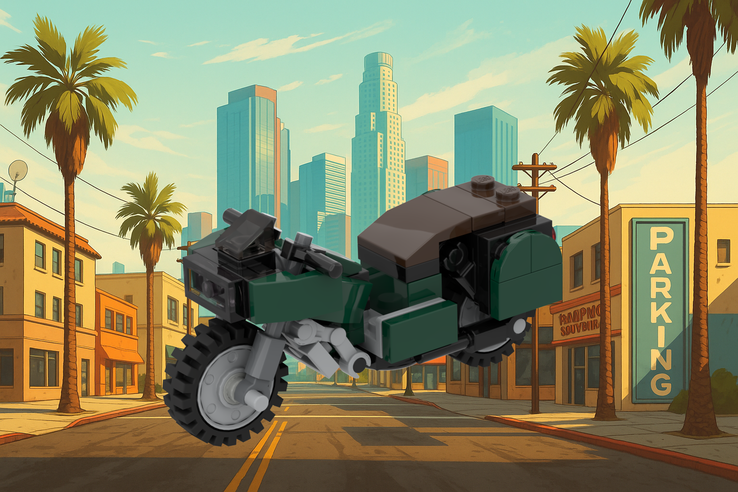 Inspired by GTA Franklins’s Motorcycle Bagger - dark green