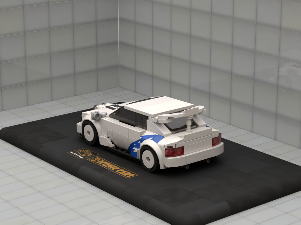 Inspired by Rally Ford Escort - white blue