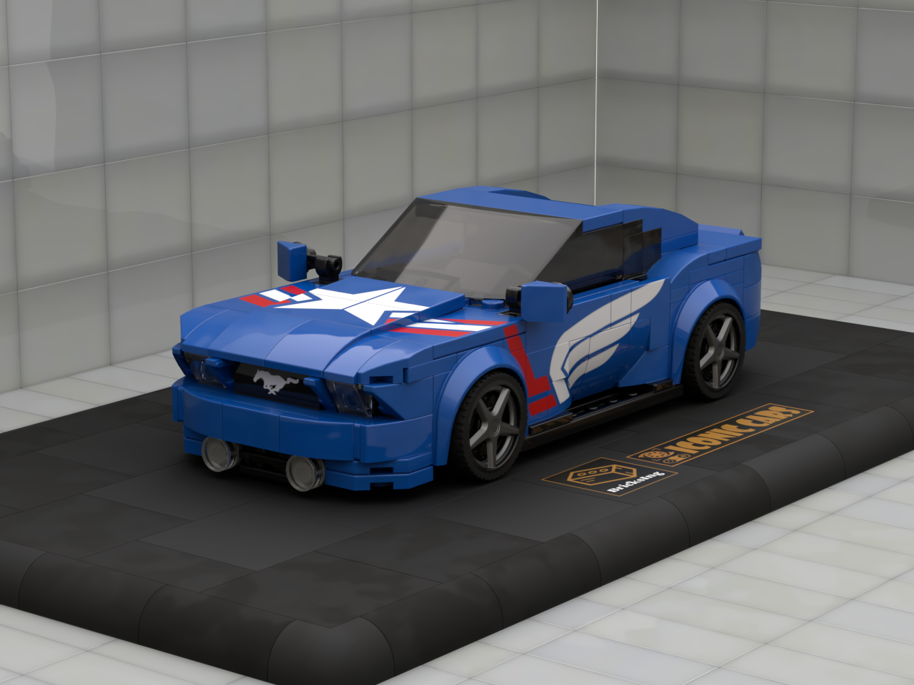 Inspired by Ford Mustang as Super Hero - blue