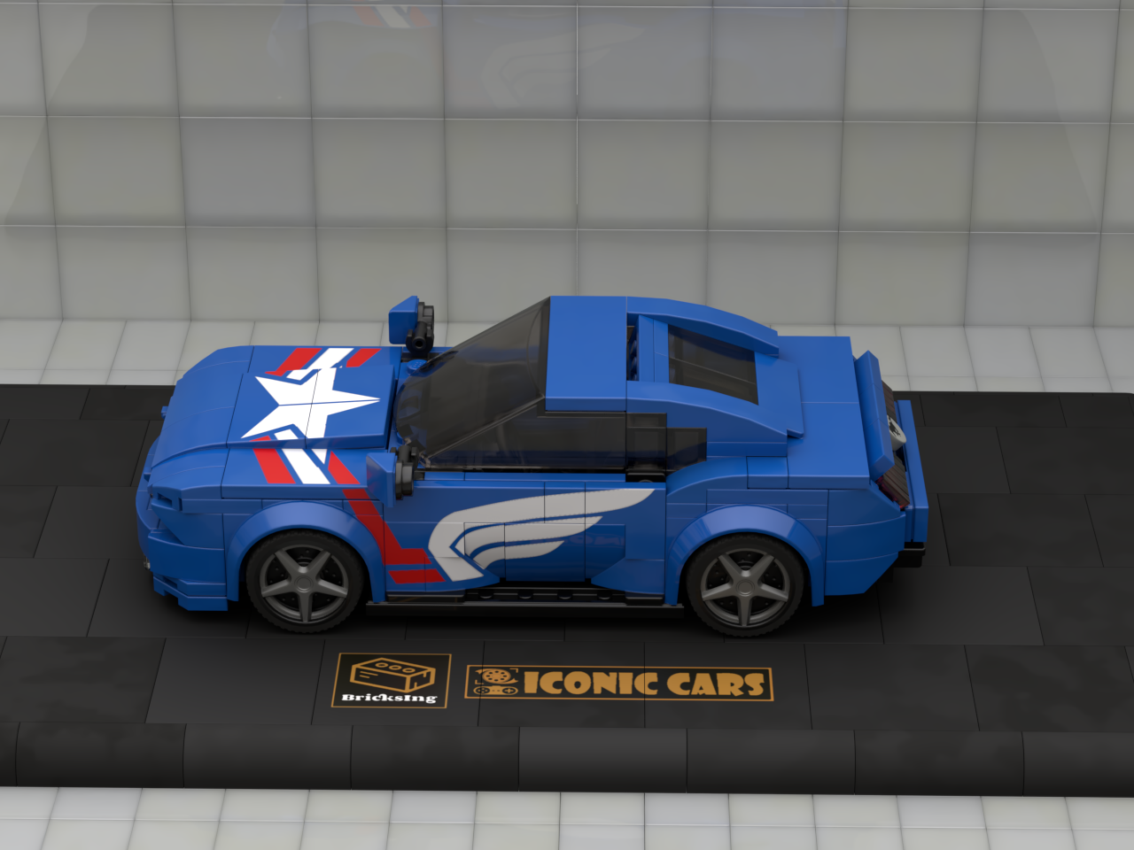 Inspired by Ford Mustang as Super Hero - blue