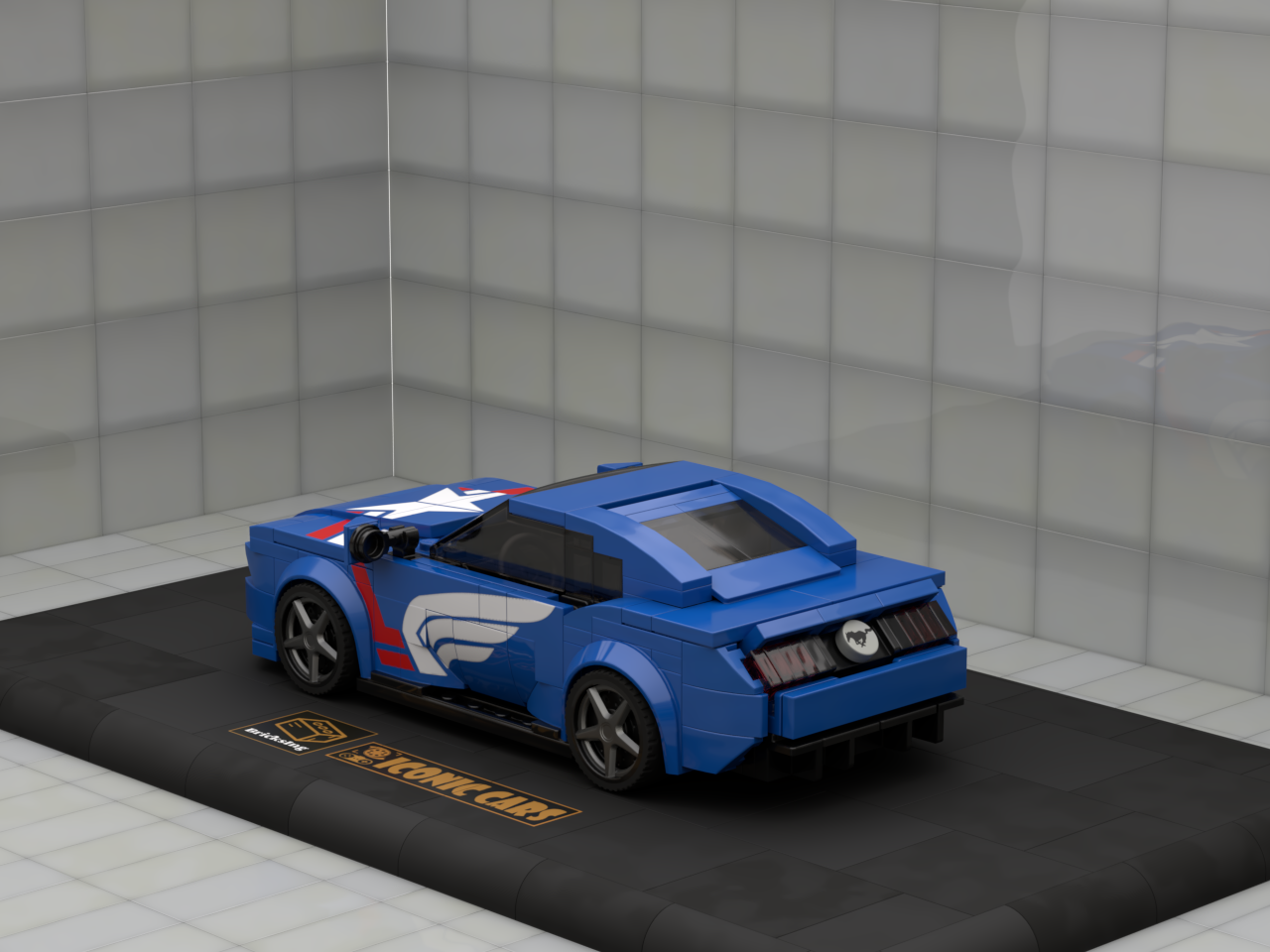 Inspired by Ford Mustang as Super Hero - blue