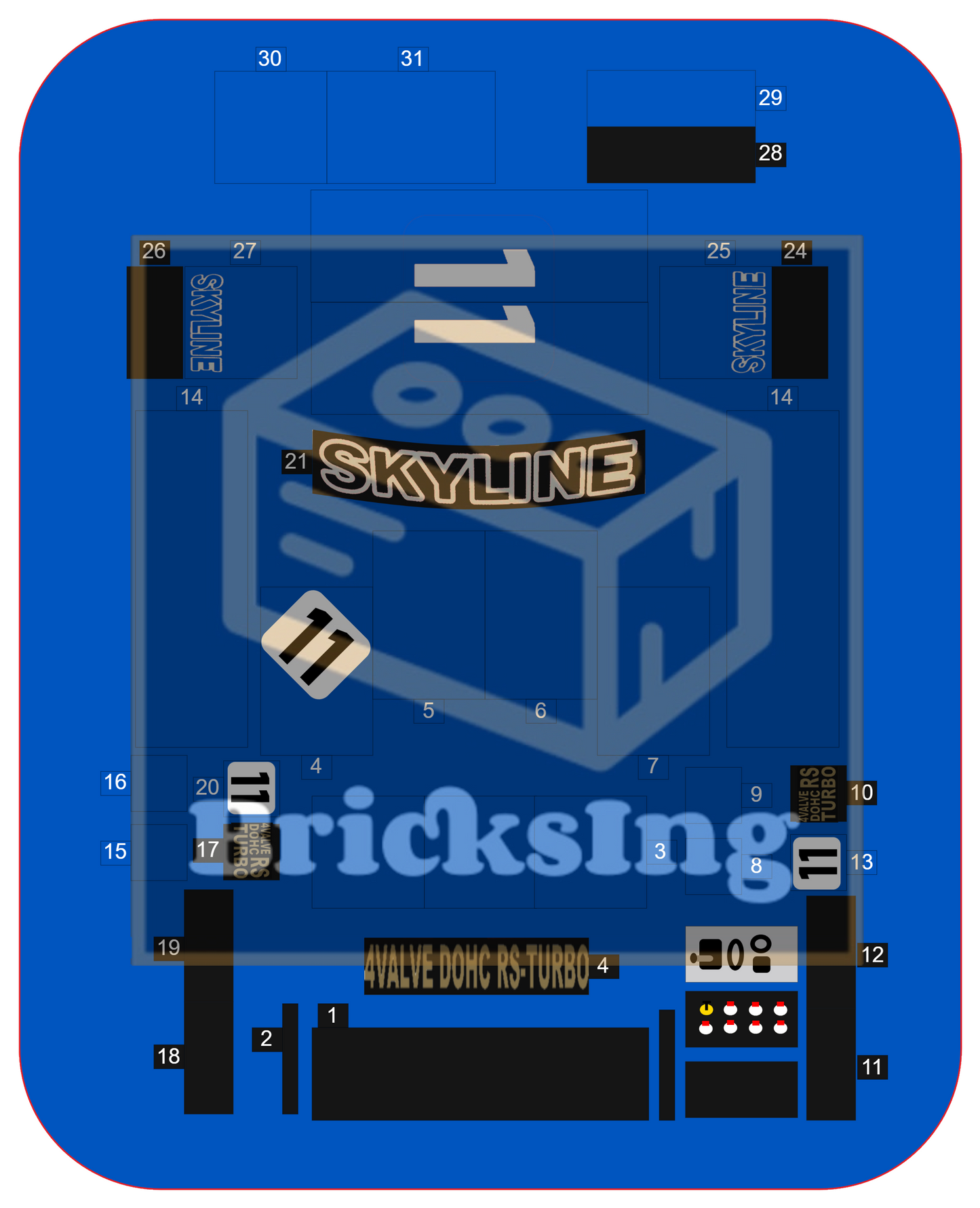 Inspired by Nissan Skyline Super Silhouette (KDR30) - blue