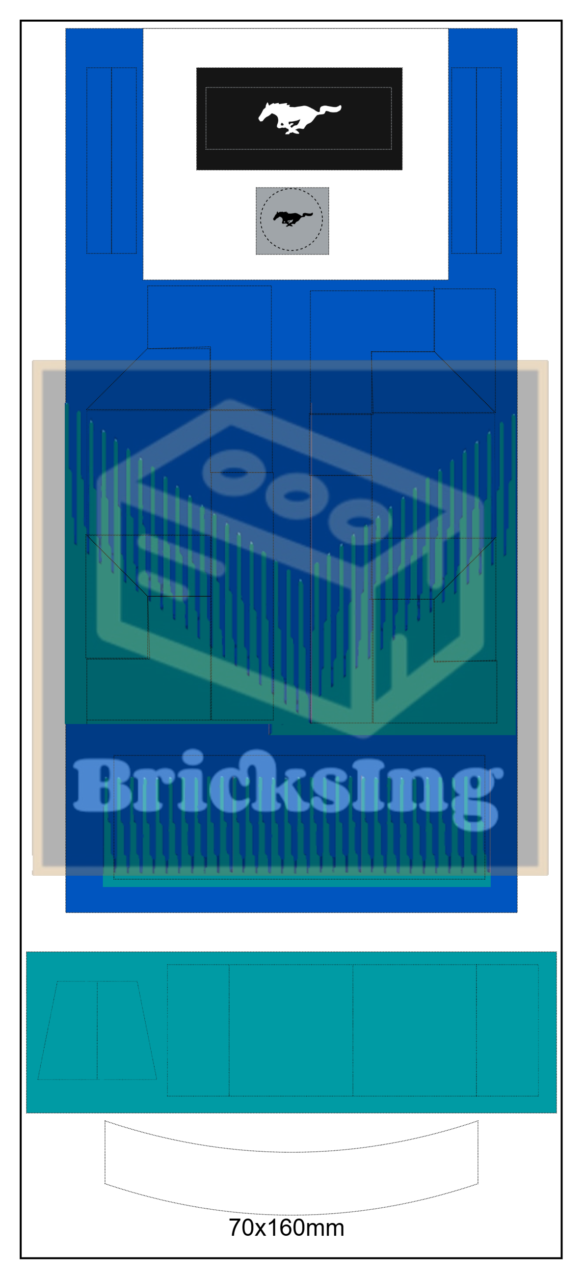 Sticker für Inspired by Ford Mustang - blue turquoise