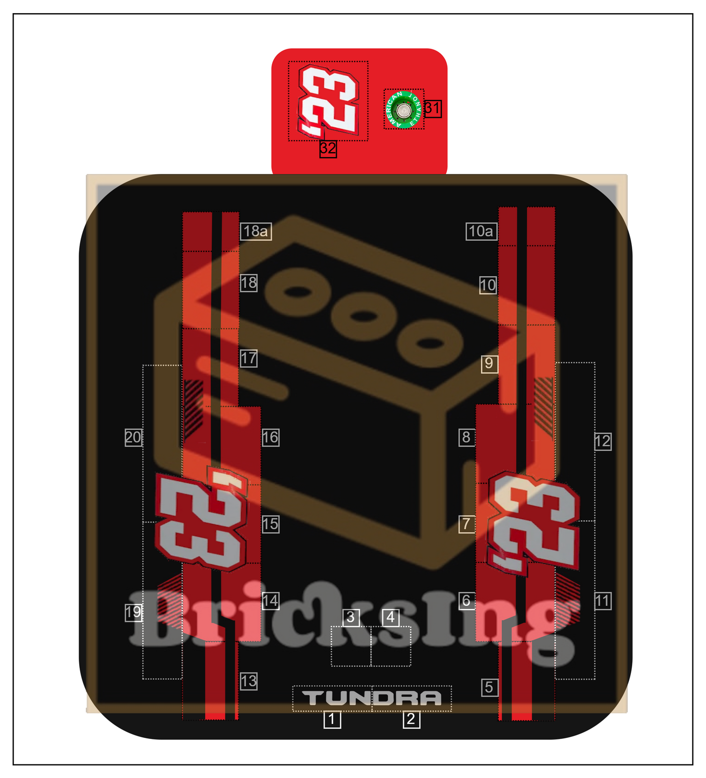 Sticker für Inspired by Toyota Tundra NASCAR - red 23