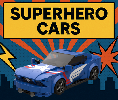 Inspired by Ford Mustang as Super Hero - blue