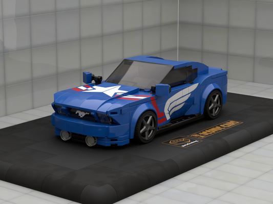 Inspired by Ford Mustang as Super Hero - blue