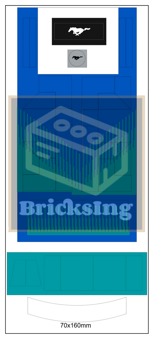 Sticker für Inspired by Ford Mustang - blue turquoise